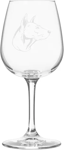 Miniatura 108 de Copa de vino de 12.75 onzas con diseño de perro grabado