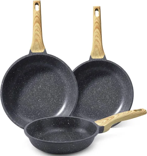 Miniatura 20 de GiPP Sartén antiadherente de cerámica - sartén de 10 pulgadas saludable, antiadherente, no tóxica, compatible con inducción, sartén de tortilla, Gris