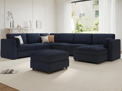 Miniatura 47 de Sofá biplaza extragrande de 83.5 pulgadas, sofás para sala de estar, sofá nube de felpilla de asiento profundo, sofá modular seccional, funda