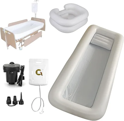 CEEBUS Bañera inflable portátil para adultos, bañera inflable médica, bañera de PVC para adultos con bomba de aire eléctrica y bolsa de agua, para