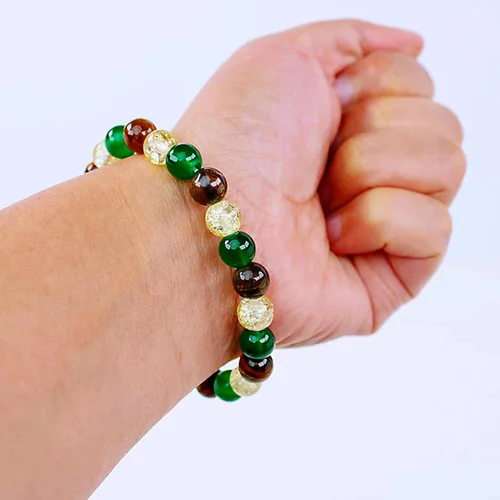 Miniatura 47 de Pulseras de triple protección con piedra de ojo de tigre de obsidiana negra con hematita para hombres y mujeres, pulsera de piedra curativa