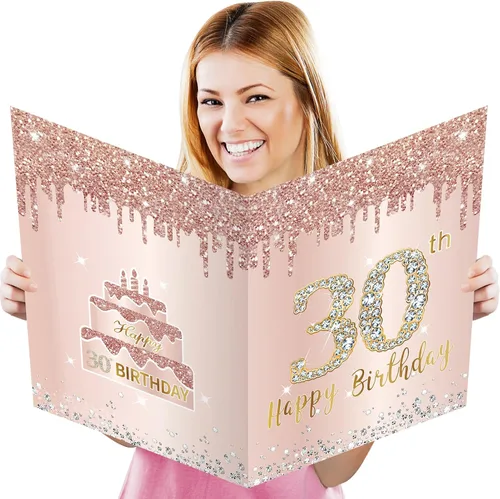 Miniatura 10 de Tarjeta grande de cumpleaños de 15 años con sobre, tarjeta de feliz cumpleaños 15 jumbo para niña, tarjetas de felicitación extra grandes para libro