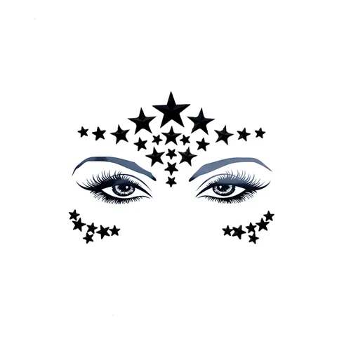 Miniatura 25 de Neva Nude Tatuaje facial de mariposa con purpurina morada con joyas de cristal brillante, adhesivo de grado médico, impermeable y resistente al