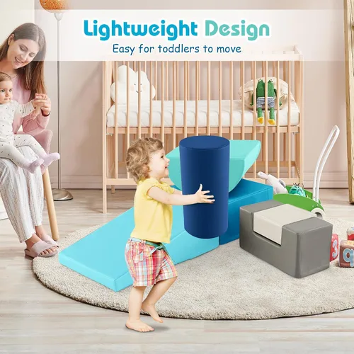 Miniatura 4 de Costzon Juego de escalada y gateo para niños pequeños, 6 piezas con cubierta de poliuretano para gatear, escalar y caminar, bloques de escalada