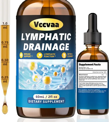 Miniatura 9 de Lymph & Liver Cleanse Liquid Drops, 20-in-1 Lymphatic Drainage Drops, Natural Herbal Complex with Milk Thistle, Echinacea, Fucoxanthin - Gentle