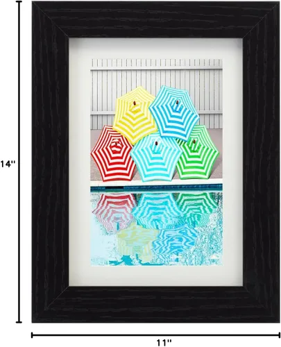 Miniatura 5 de Studio Decor Belmont portarretratos negro de 5 x 7 pulgadas con paspartú de 4 x 6 pulgadas, accesorios para colgar prefijados, pantalla horizontal