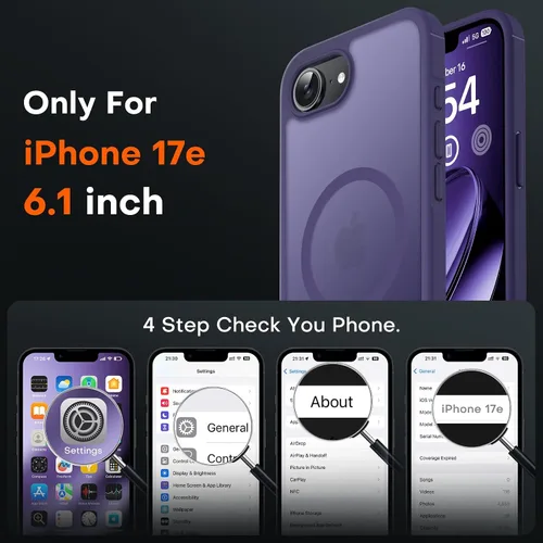 Miniatura 518 de TOCOL Funda para iPhone 11, compatible con Magsafe, protección completa de cámara, imanes integrados, protección contra caídas, funda translúcida