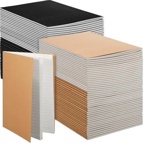 Mimorou 100 piezas de cuadernos diarios a granel - Cuadernos de tapa blanda kraft A5 pequeños de 5.5 pulgadas x 8.3 pulgadas con 60 páginas 30 hojas