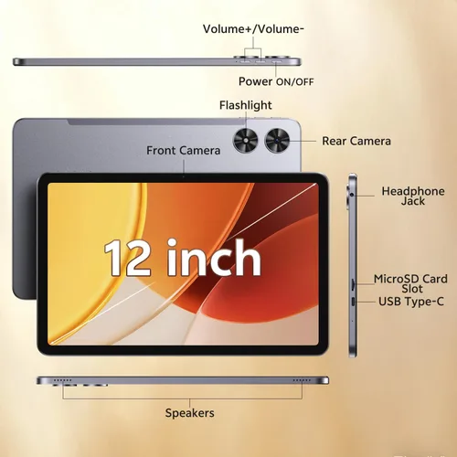 Miniatura 9 de SVITOO Tablet de 12 pulgadas, tableta Android 16, pantalla grande de 12 pulgadas, pantalla 2K, Octa-Core, 30 GB de RAM 128 GB de almacenamiento 1 TB