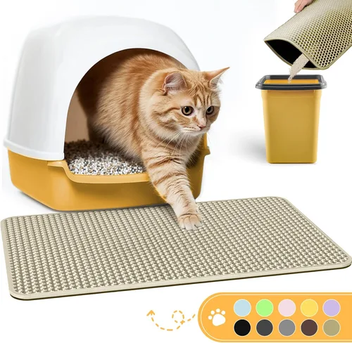 Tapete sanitario para gatos, tapete pequeño que atrapa la orina, fácil de limpiar, caja sanitaria impermeable, a prueba de orina y antideslizante,