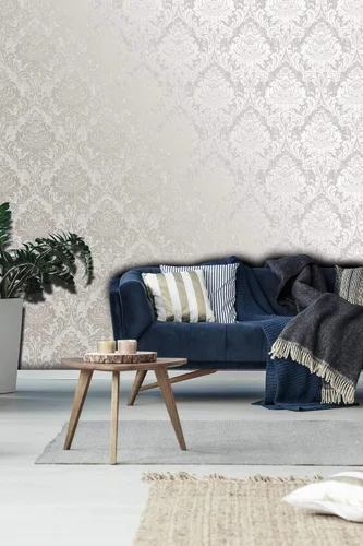 Miniatura 3 de Papel pintado de oro rosa y gris de Milan Damask