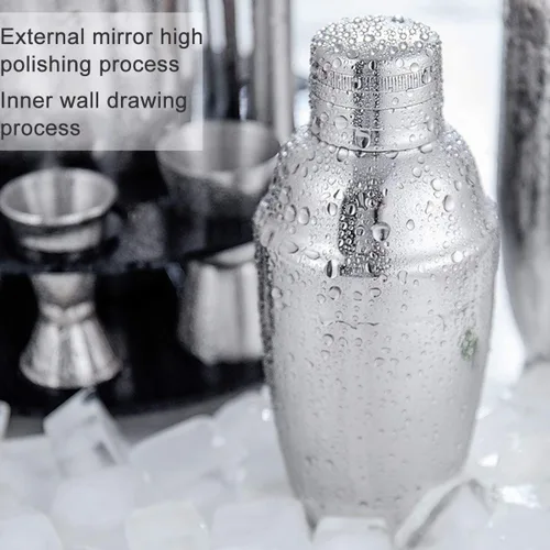 Miniatura 5 de Kit de camarero con soporte, juego de coctelera, 19 piezas de acero inoxidable kit de barman de cóctel perfecto para el hogar con herramientas