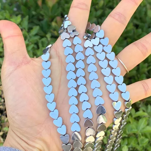 Miniatura 2 de Cuentas sueltas de corazón de cuarzo de cristal genuino para aretes de madera de cristal de perla, pulsera, collar, tobillera colgante, llavero