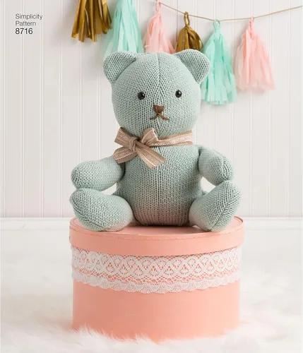 Miniatura 10 de Simplicity 8716 Patrones de costura de animales de peluche oso, gato y perro por Elaine Heigl Designs, talla única