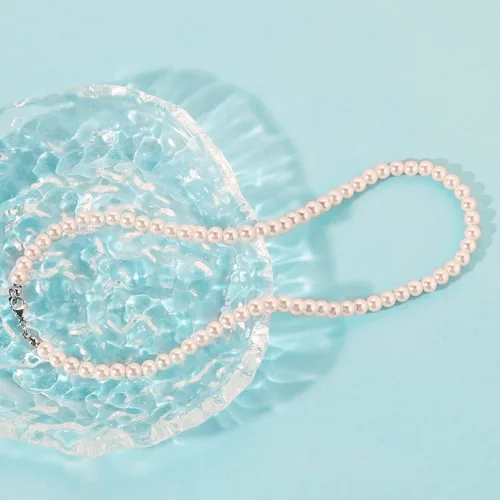 Miniatura 7 de Collar de perlas para hombre, collar redondo de perlas blancas para mujer, collar de perlas para hombre, collar de perlas, gargantilla, regalo