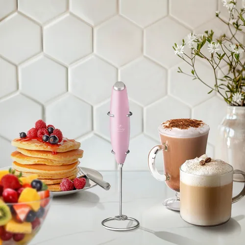 Miniatura 4 de Zulay Milk Boss Espumador de leche potente manual, hace espuma para latte, batidor para mezclar bebidas, café, miniespumador para capuchino, frappé
