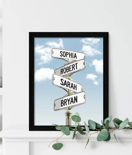 Miniatura 6 de VIRAGIL Lienzo personalizado con nombre de calle familiar, póster personalizado para decoración del hogar y sala de estar, arte de pared