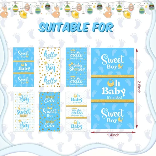 Miniatura 2 de Clabby Envolturas de Dulces para Baby Shower, Envolturas de Miniaturas de Barras de Dulce Mini, Calcomanías de Etiquetas de Barras de Chocolate