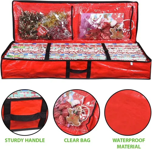 Miniatura 3 de ProPik Contenedores de Almacenamiento de Papel de Regalo Organizador de Papel de Regalo Debajo de la Cama 41"x14"x6" Se Adapta a 18-24 Rollos Cabe