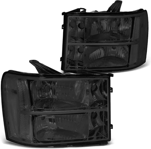 Miniatura 9 de DNA MOTORING Par de faros estilo OE Compatible con GMC Sierra 1500 07-13/Sierra 2500 HD 3500 HD 07-14, Negro/Ámbar, HL-OH-SIE07-BK-AM