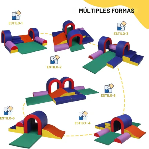 Miniatura 2 de TODEFULL Bloques de escalada de espuma de 10 piezas, juguetes de escalada suaves para niños pequeños, gimnasio ligero de escalada para bebés, juego