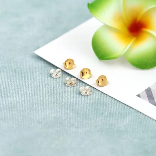 Miniatura 4 de 16 unidades/8 pares de aretes chapados en oro de 18 quilates para tachuelas, de plata de ley 925, no se decolora, seguro, hipoalergénico seguro