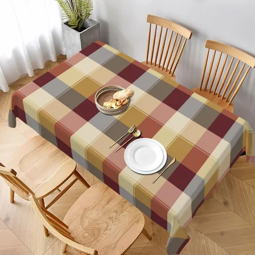 Miniatura 19 de 4th of July Tablecloth Square 60x60 Inch,Red White Buffalo Plaid Check Blue Patriotic Stars Table Cloth,Stain Resistance Polyester Independence Day