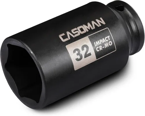Miniatura 36 de CASOMAN Enchufe de impacto de 6 PT de 1/2" x 1.378 in de profundidad, CR-MO, 1/2 pulgada de transmisión de 6 puntos para una fácil extracción