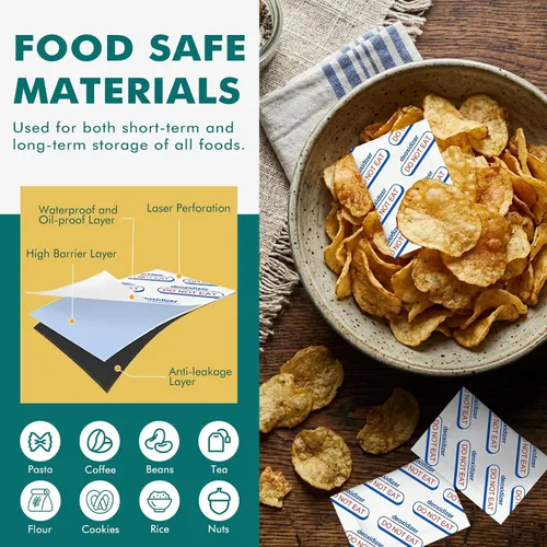 Miniatura 5 de 200 paquetes de absorbentes de oxígeno de grado alimenticio de 200 CC para almacenamiento de alimentos a largo plazo con indicador de oxígeno