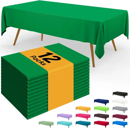 Miniatura 125 de Smiry - Juego de 6 manteles desechables, 54 x 78 pulgadas, manteles impermeables rectangulares para fiestas, cubierta de mesa de plástico