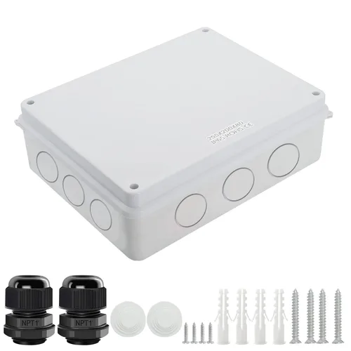 Miniatura 13 de LeMotech - Caja de conexiones, caja eléctrica IP55, resistente al agua, a prueba de polvo, plástico ABS, para proyectos electrónicos, color blanco