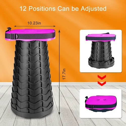 Miniatura 2 de Taburete plegable para acampar con cojín, taburete plegable portátil con bolsa de nailon, taburete plegable para adultos portátil, carga máxima