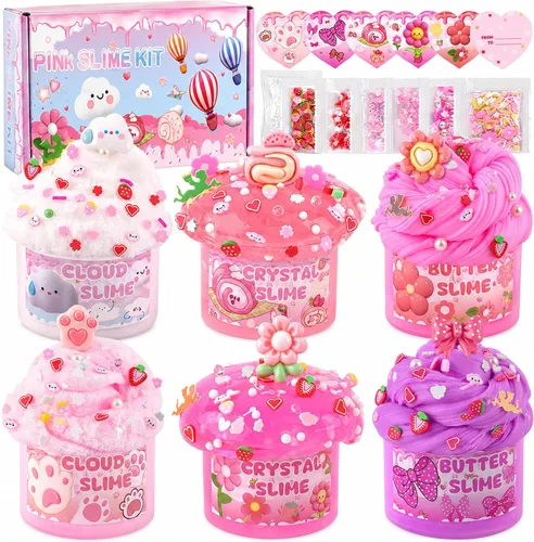 Miniatura 11 de Paquete de 12 slimes, kit de limo azul, limos de mantequilla transparentes, slime de nube, kit de bricolaje esponjoso para niñas y niños, regalos