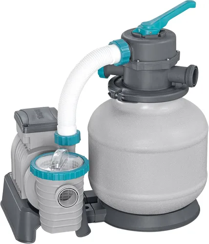 Miniatura 8 de Bestway Bomba de piscina con filtro de arena de 2,200 galones para piscinas sobre el suelo de hasta 14,400 galones con cesta coladora de prefiltro
