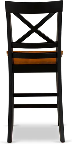 Miniatura 9 de East West Furniture QUC-BLK-W Quincy - Sillas de comedor de cocina, sillas de asiento de madera con respaldo cruzado, juego de 2, color negro