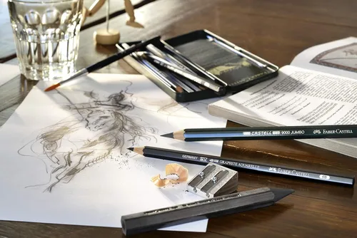 Miniatura 6 de Faber-Castell 9000 Set de lápices de bocetos, de grafito, artísticos, 8B - 2H, 12