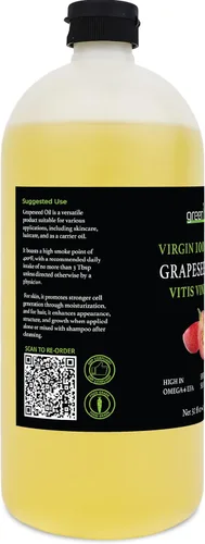 Miniatura 9 de GreenIVe Aceite de semilla de uva cultivado naturalmente 100% puro prensado en frío sabor ligero alta temperatura cocina 32 oz