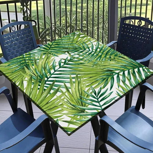 Miniatura 15 de Round Fitted Tablecloth with Elastic Outdoor Table Cover Round Elastic Tablecloths for Tables Waterproof Wipeable Table Cloths for