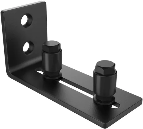 ZEKOO Guía de piso para puerta de granero, guía de piso plano inferior de diseño empotrado, rodillo ajustable para montaje en pared, tope de puerta