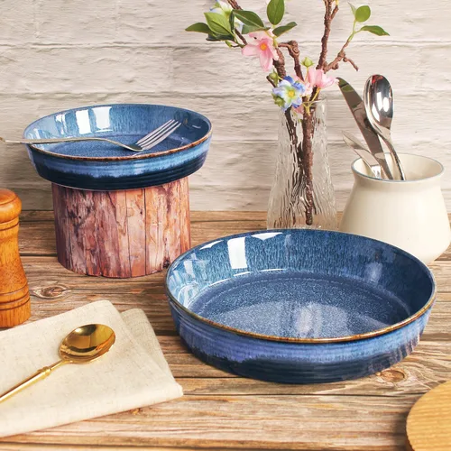 Miniatura 4 de Platos de porcelana para gratinar, aptos para microondas y horno, cazuelas, juego de platos gratinados para lasaña y zapateros, 17 onzas, 7.9