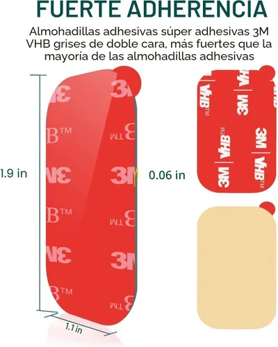 Miniatura 2 de APPS2Car 3M VHB - Cinta adhesiva de repuesto, 4 almohadillas de montaje de doble cara para montaje magnético de teléfono de automóvil, cintas