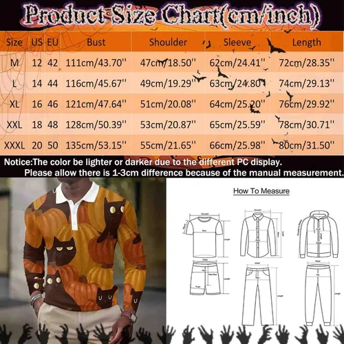Miniatura 4 de Ciewfwe Mens Golf Polo Shirts Christmas Halloween Long Sleeve 14 Zipper Polo Shirts Autumn Wicking Quick Dry Athletic Tops