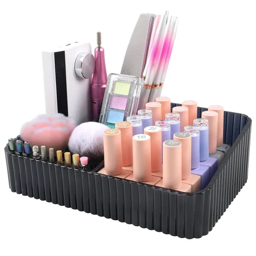 Caja de almacenamiento de brocas y brocas, 10 agujeros, soporte para brocas de acrílico transparente, herramienta de taladro de uñas de plástico,