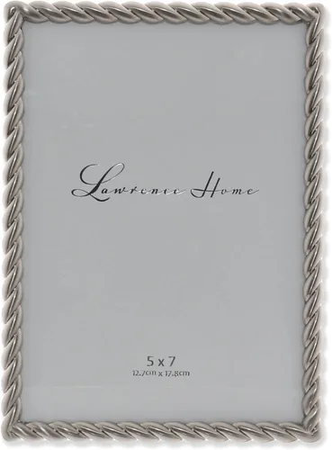 Miniatura 11 de Lawrence Frames Marco de metal con diseño de cuerda, 4 x 6, color plateado Plata