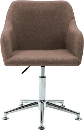 Miniatura 4 de Dining Chairs Set of 2, Brown Fabric Swivel, Adjustable Height, 360-Degree Rotation, Comfortable Seating for Kitchen & Dining Room