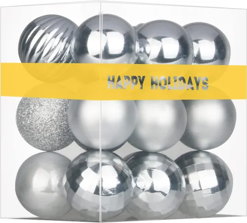 Miniatura 87 de Bolas de Navidad Grandes de 3.2" en Azul Bebé - Adornos para Árbol de Navidad, Bolas Colgantes Inastillables para Cumpleaños, Halloween, Boda
