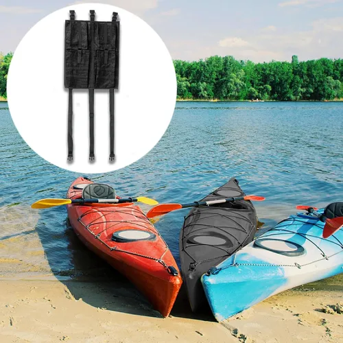 Miniatura 4 de MORXPLOR Bolsa de almacenamiento de malla para kayak, accesorios de equipo de kayak, compartimentos de almacenamiento para asiento de canoa