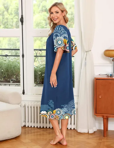 Miniatura 4 de Ekouaer Vestido de casa con bolsillos para mujer