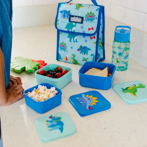 Miniatura 7 de Wildkin Juego de 3 recipientes de comida anidables para niños, apilables, herméticos y sin BPA, aptos para lavavajillas, para la escuela y viajes