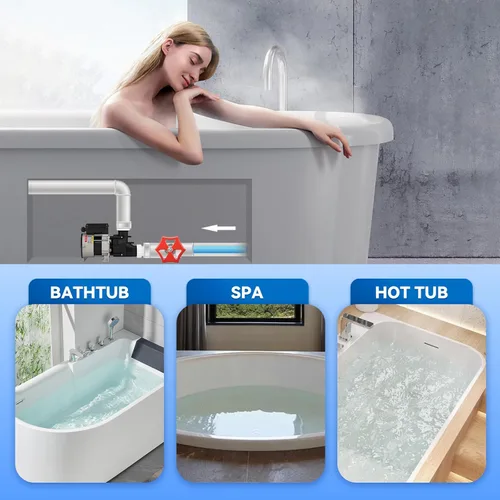 Miniatura 7 de Mxmoonant Bomba de spa, 1.5HP 110V bombas de circulación de spa para bañera de hidromasaje, motor de bomba de bañera para circulación de agua de 1.5
